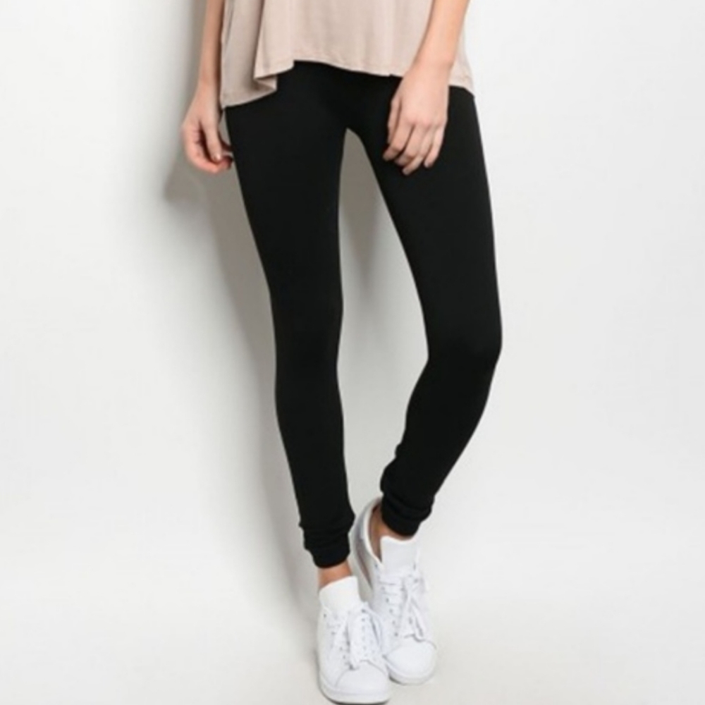 Black High Waist Thick Leggings